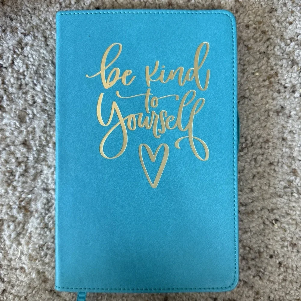 PlanAhead Teal Leatherette Journal Be Kind To Yourself Gold Foil 240 Lined Pages